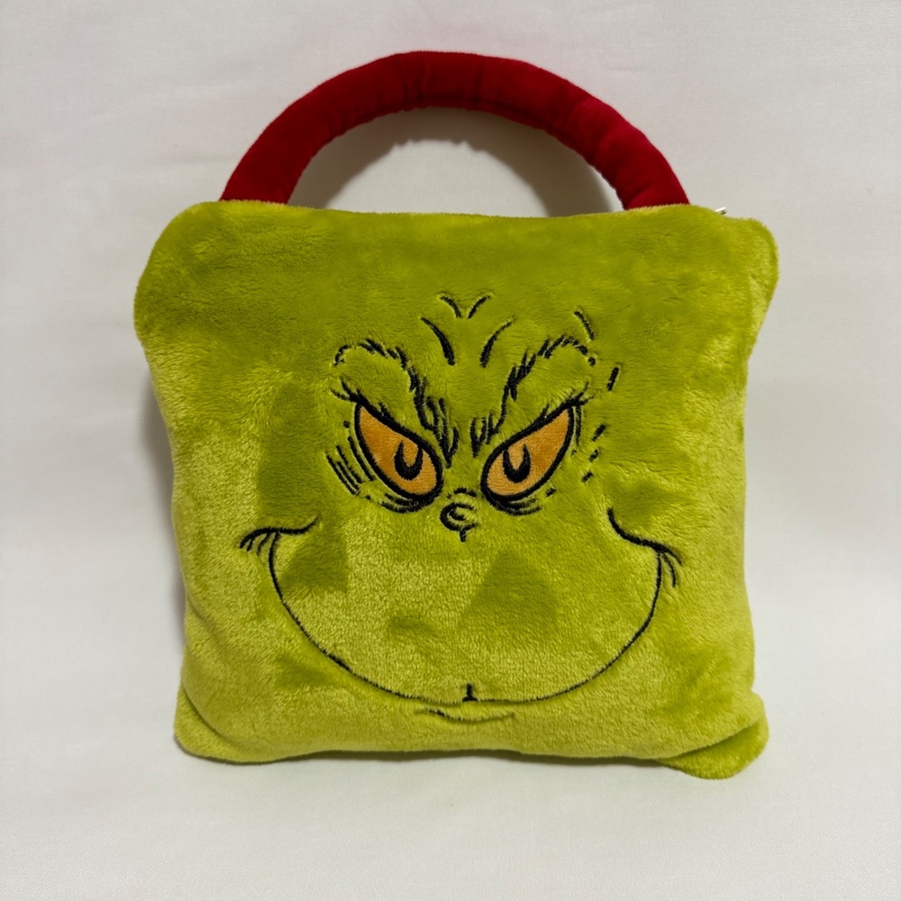 The Grinch Dr. Suess Travel Soft Fleece Blanket 36"x 40" Green used